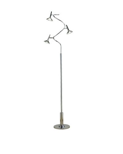 Adesso Radar Spiral LED Floor Lamp, Chrome