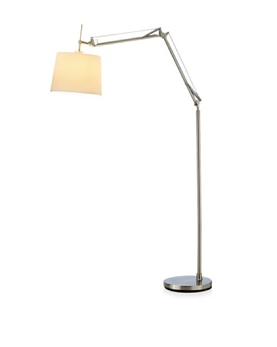 Adesso Architect Arc Lamp, Satin Steel