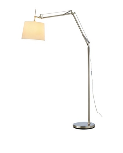 Adesso Architect Arc Lamp, Satin Steel