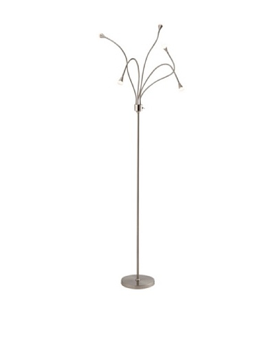 Adesso Firefly LED Floor Lamp, Satin Steel