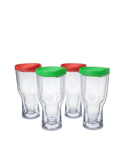 AdNArt Set of 4 Brew to Go, Red/Green