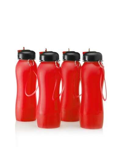 AdNArt Set of 4 Music-on-the-Go Beat Bottles, Red, 18-Oz.