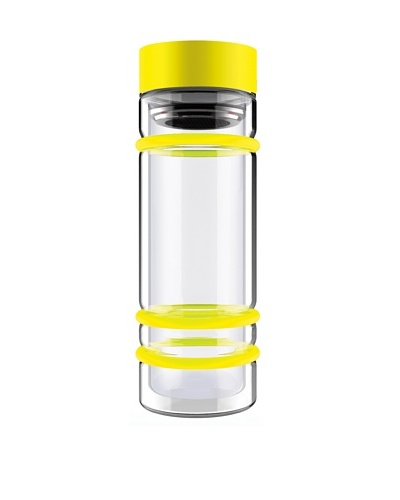 AdNArt Bumper Bottle Double Wall Glass Bottle with Tea Infuser and Bumpers