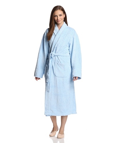 Aegean Apparel Women's Textured Stripe Long Robe