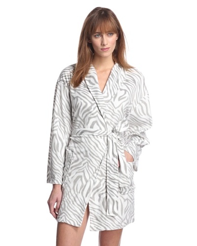 Aegean Apparel Women's Zebra Minky Robe