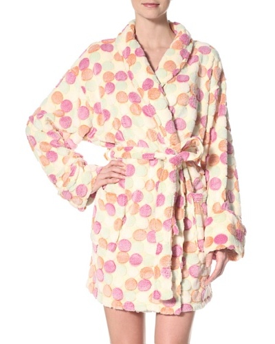 Aegean Apparel Women’s Pom Pom Plush Jacquard Robe