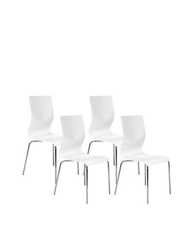 Aeon Set of 4 Lisi Bentwood Chairs, White