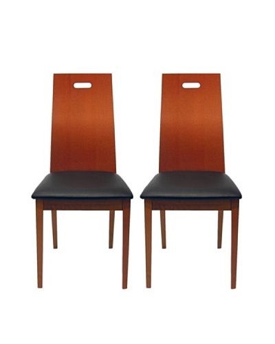 Aeon Set of 2 Boston Solid Beechwood Dining Chairs, CherryAs You See