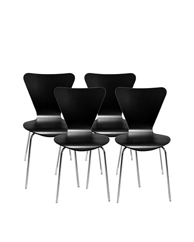 Aeon Set of 4 Lexi Bentwood Chairs, Black