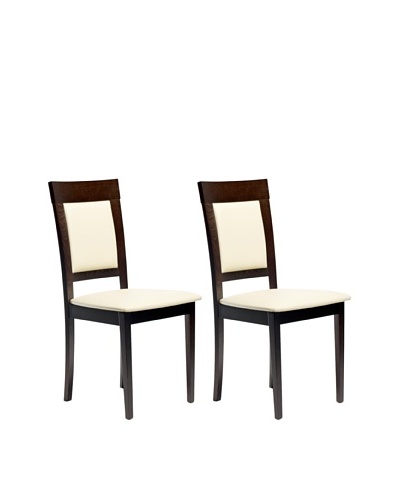 Aeon Set of 2 Euro Home Collection Newport Beechwood Dining Chairs, Coffee