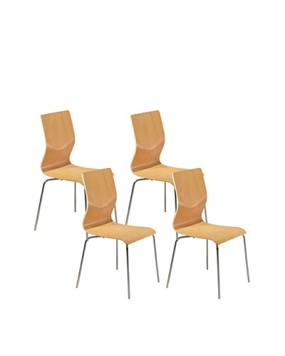 Aeon Set of 4 Lisi Bentwood Chairs, Beech