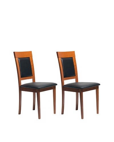 Aeon Set of 2 Euro Home Collection Newport Beechwood Dining Chairs, Cherry