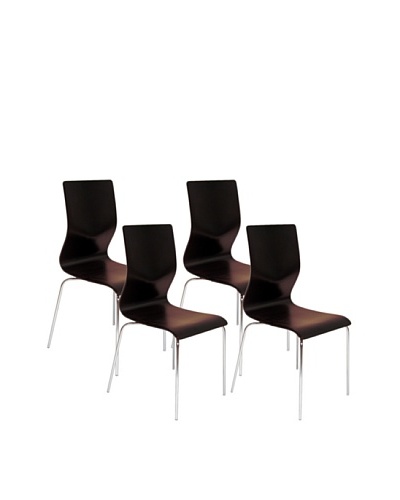 Aeon Set of 4 Lisi Bentwood Chairs, Wenge