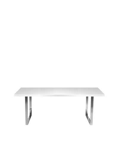 Aeon Furniture Brandon Dining Table, White/Chrome