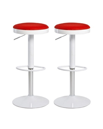 Aeon Furniture Set of 2 Carrie Stools, Red