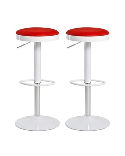 Aeon Furniture Set of 2 Carrie Stools, Red
