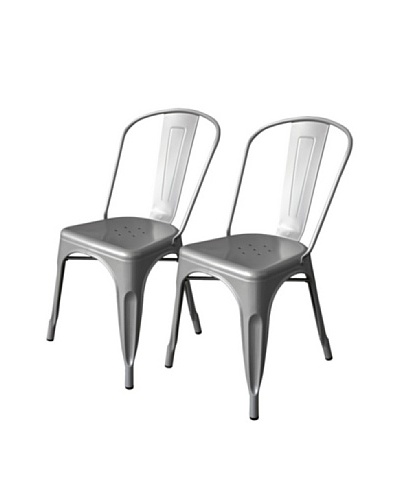 Aeon Furniture Set of 2 Garvin Chairs, Silver