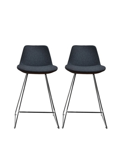 Aeon Furniture Set of 2 Alyssa Counter Stools, Grey