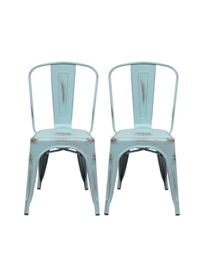 Aeon Furniture Set of 2 Garvin Chairs, Light Blue