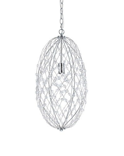 Silver Web Hanging Pendant [Polished Chrome Oval]