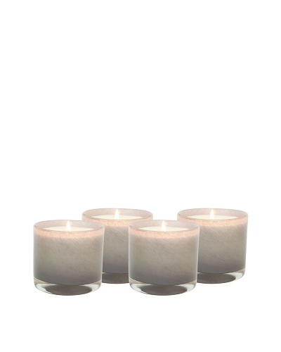 Alassis Set of 4 7.5-Oz. Art Glass Candles, Fig and Violet Leaves, Taupe