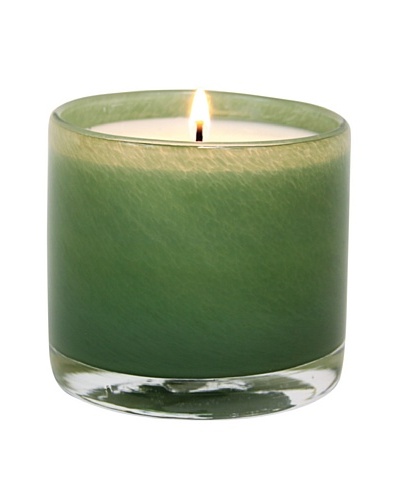 Alassis Set of 4 7.5-Oz. Art Glass Candles, Eucalyptus and Bamboo, Green