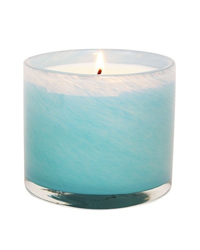 Alassis Set of 4 7.5-Oz. Art Glass Candles, Seagrass Musk, Sky Blue