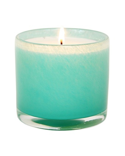 Alassis Set of 4 7.5-Oz. Art Glass Candles, Lotus and White Tea, Aqua