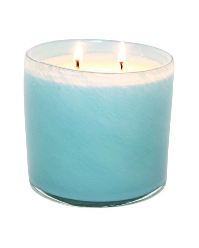 Alassis Set of 2 14-Oz. Art Glass Candles, Seagrass Musk, Sky Blue