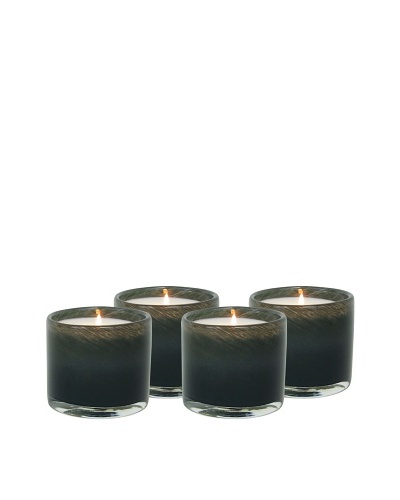 Alassis Set of 4 7.5-Oz. Art Glass Candles, Blackcurrant and Rosewood, Grey