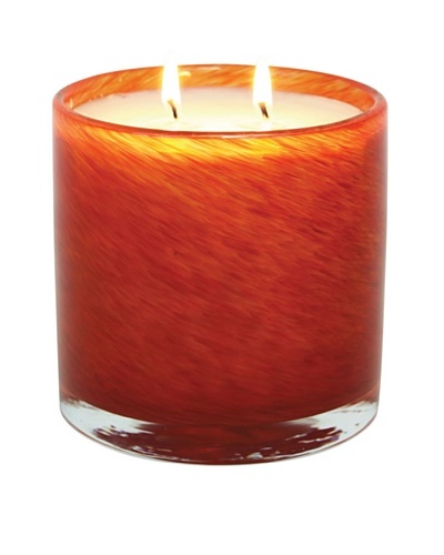 Alassis Set of 2 14-Oz. Art Glass Candles, Mandarin and Passionfruit, Red