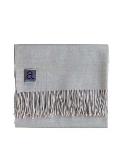 Alicia Adams Alpaca Melange Alpaca-Blend Throw, Beige, 51″ x 71″