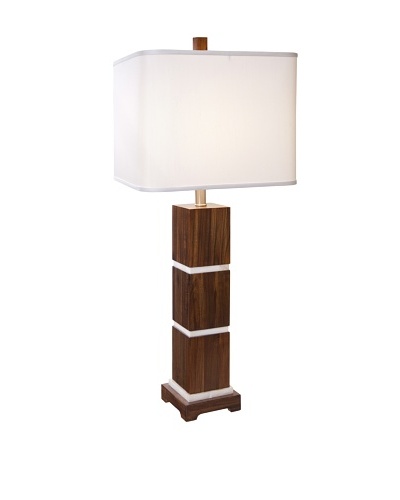 Allison Davis Bali Square Shade Table Lamp, Brown