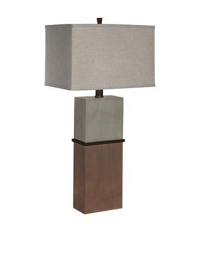 Allison Davis Taurus Table Lamp, Nickel/Bronze