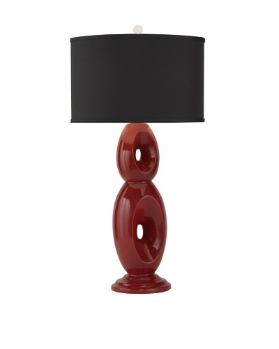 Allison Davis Design Lighting Loop Table Lamp [Lamp-Red Painted Finish Shade-Black]