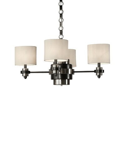 Allison Davis Design Lighting Manhattan Chandelier, Oil-Rubbed Bronze/Nickel/Off-White