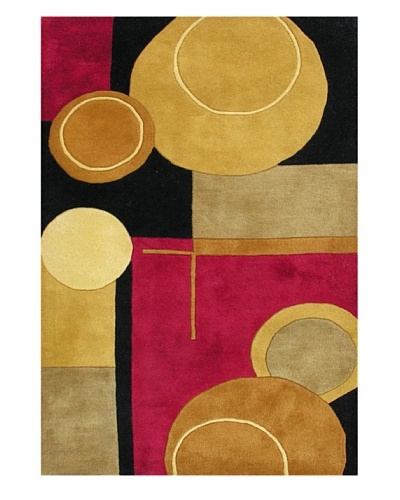 Alliyah Rugs Sabrina Rug, Black/Red/Gold/Tan, 8' x 10'