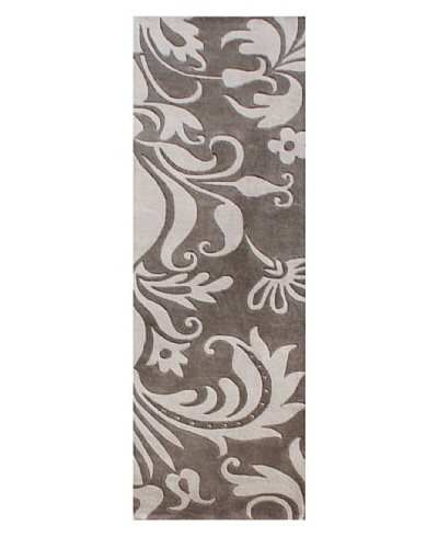 Alliyah Rugs Sabrina Rug, Light Grey/Dark Grey, 3' x 10'