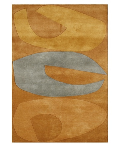 Alliyah Rugs Alliyah Handmade Rug, Steel Grey/Apricot Buff, 5' x 8'