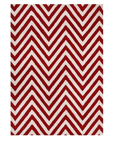 Alliyah Rugs Alliyah Handmade Rug, Red/Creamy White, 5' x 8'