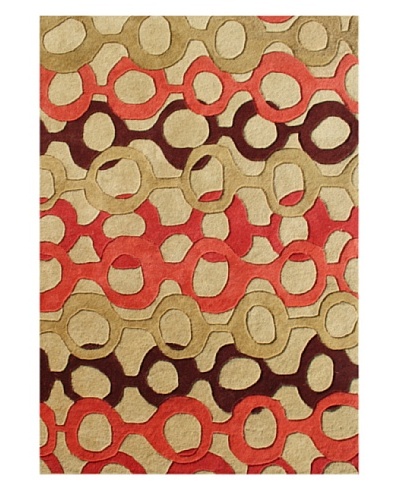 Alliyah Rugs New Zealand Wool Rug [Straw/Camellia Multi]