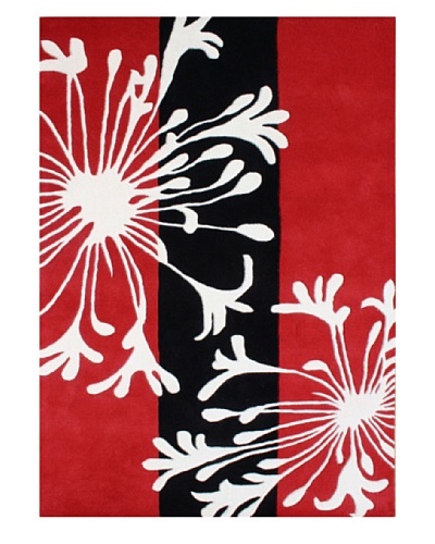 Alliyah Rugs Alliyah Rugs, Red/Black/White, 5' x 8'