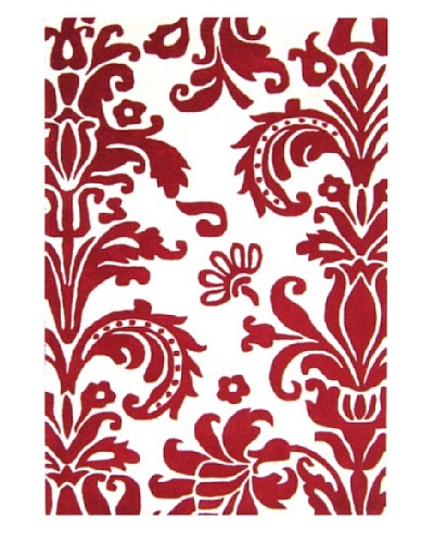 Alliyah Rugs Quill Feather Rug, Red/White, 4′ x 6′