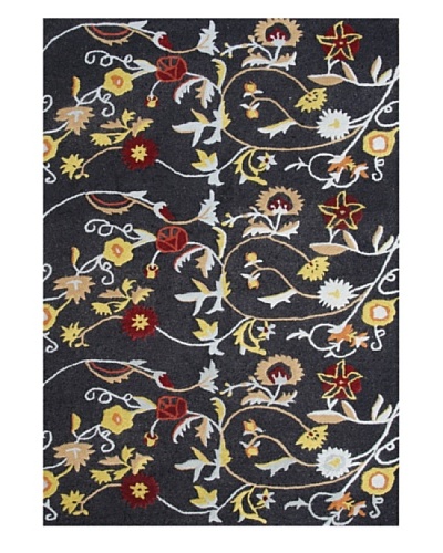 Alliyah Rugs Floral Rug [Black/Multi]