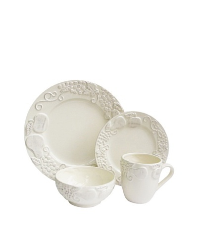 American Atelier Frutta 16-Piece Dinnerware Set, Cream