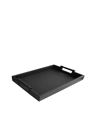 American Atelier Lattice Serving Tray with Handles, Black