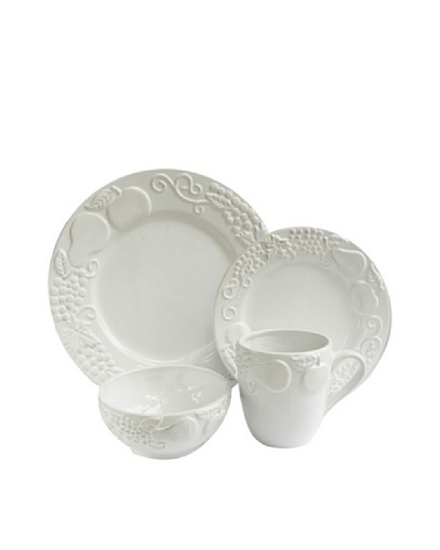 Frutta 16-Piece Dinnerware Set, White