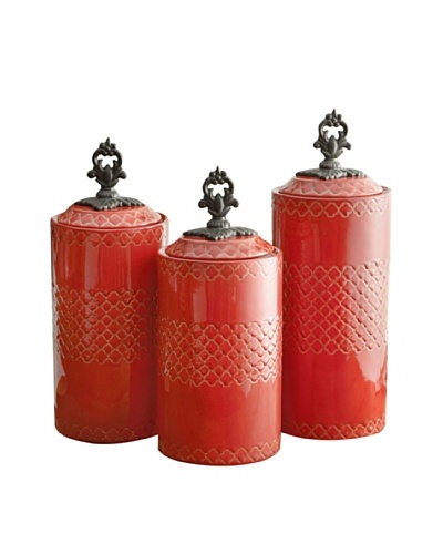 American Atelier Set of 3 Canisters, RedAs You See