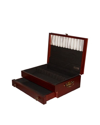 American Chest Company Mahogany-Finished Hardwood Flatware Drawer Chest with Brown Lining