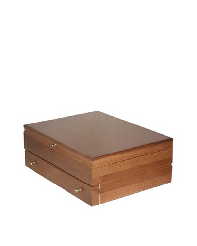 American Chest Company Light Walnut-Finished Hardwood Flatware Drawer Chest with Target Pulls